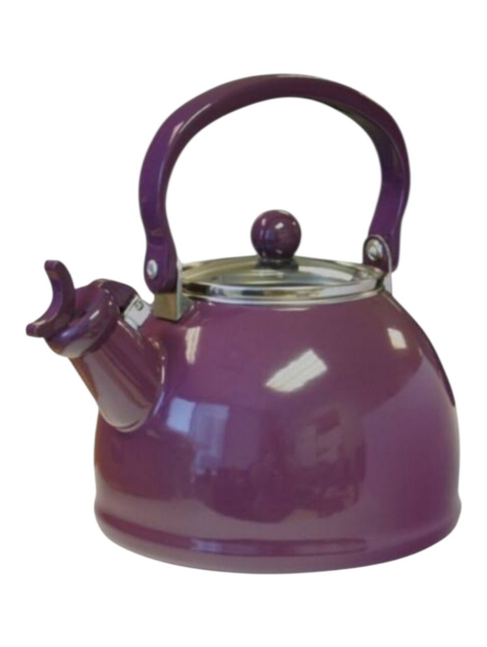 Calypso Basics Whistling Porcelain Tea Kettle - Plum
